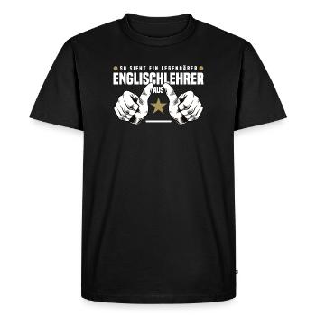English Teacher - Men's Premium Organic T-Shirt - black - Front - Nico (187cm)