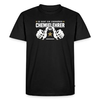 Professeur de chimie - T-shirt Premium bio Homme - noir - Devant - Nico (187cm)
