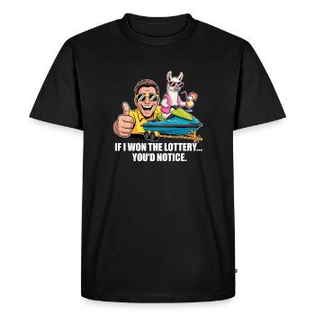 Funny If I Won The Lottery You'd Notice Yacht boat - Men's Premium Organic T-Shirt - black - Front - Nico (187cm)