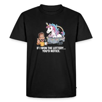 Funny If I Won The Lottery You'd Notice Yacht boat - Men's Premium Organic T-Shirt - black - Front - Nico (187cm)
