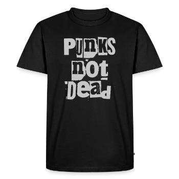 Punks Not Dead Grunge Typographie - T-shirt Premium bio Homme - noir - Devant - Nico (187cm)
