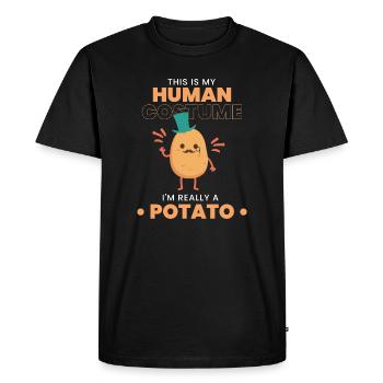 Potato Lover - Men's Premium Organic T-Shirt - black - Front - Nico (187cm)