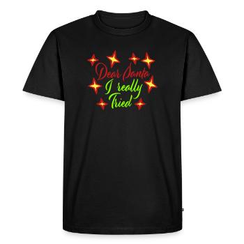 Dear Santa I Really Tried Christmas Humor Funny - Men's Premium Organic T-Shirt - black - Front - Nico (187cm)