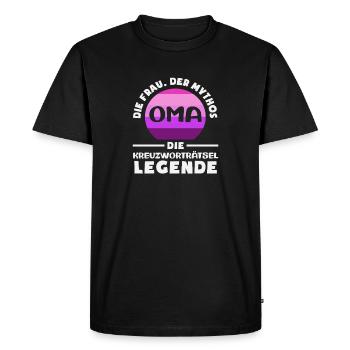 Mots croisés rétro Mamie Femme Légende Humour - T-shirt Premium bio Homme - noir - Devant - Nico (187cm)