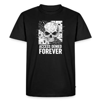 Skull Access Denied Forever - Men's Premium Organic T-Shirt - black - Front - Nico (187cm)
