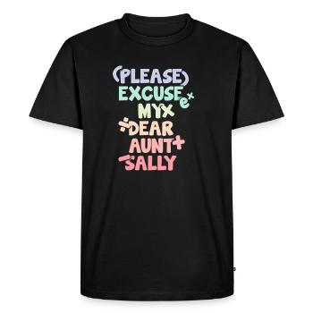 Dicton mathématique amusant Professeur de mathématiques - T-shirt Premium bio Homme - noir - Devant - Nico (187cm)