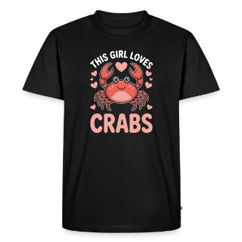 Crab Saying Girl Funny Crab Gift - Men's Premium Organic T-Shirt - black - Front - Nico (187cm)