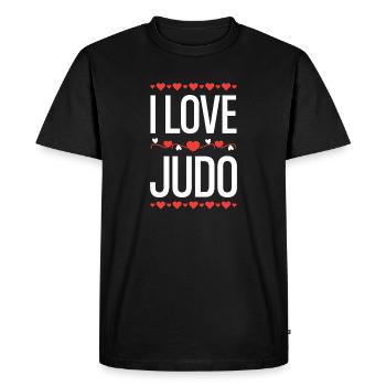 I Love Judo - Men's Premium Organic T-Shirt - black - Front - Nico (187cm)