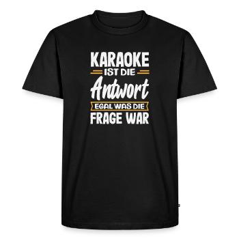 Le karaoké est la réponse Chant karaoké amusant - T-shirt Premium bio Homme - noir - Devant - Nico (187cm)