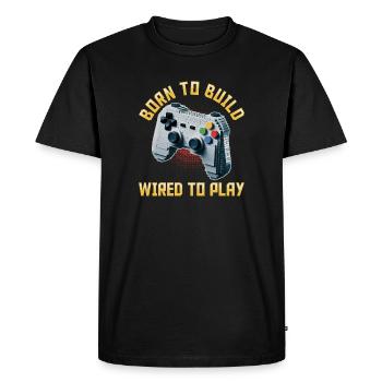 Building Blocks Gamer Gaming Brick Builder - Men's Premium Organic T-Shirt - black - Front - Nico (187cm)