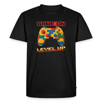 Building Blocks Gamer Gaming Brick Builder - Men's Premium Organic T-Shirt - black - Front - Nico (187cm)