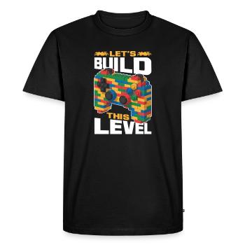 Building Blocks Gamer Gaming Brick Builder - Men's Premium Organic T-Shirt - black - Front - Nico (187cm)