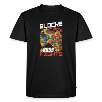 Building Blocks Gamer Gaming Brick Builder - Men's Premium Organic T-Shirt - black - Front - Nico (187cm)