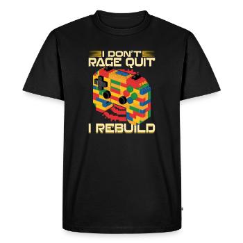 Building Blocks Gamer Gaming Brick Builder - Men's Premium Organic T-Shirt - black - Front - Nico (187cm)