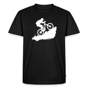 Energetic Mountainbike Cycling - Men's Premium Organic T-Shirt - black - Front - Nico (187cm)