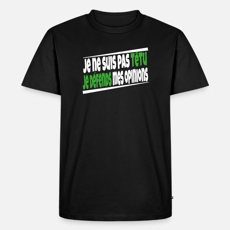 Ich bin nicht stur - Männer Premium Bio T-Shirt - Schwarz