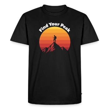 Trouvez votre voyage au sommet - T-shirt Premium bio Homme - noir - Devant - Nico (187cm)