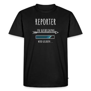 Étudiant en journalisme Formation professionnelle Reporter - T-shirt Premium bio Homme - noir - Devant - Nico (187cm)