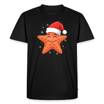 Noël des étoiles de mer - T-shirt Premium bio Homme - noir - Devant - Nico (187cm)