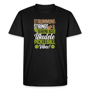 Hawaii Guitar Ukemusic Pickleball Ukulele - Men's Premium Organic T-Shirt - black - Front - Nico (187cm)