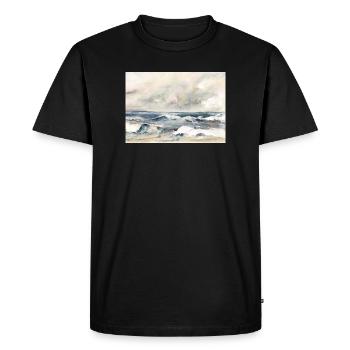 Wave dance at the edge of the sea - Men's Premium Organic T-Shirt - black - Front - Nico (187cm)
