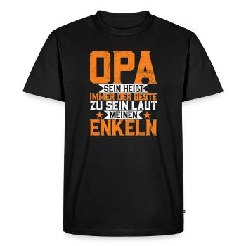 Être grand-père, c’est toujours être le meilleur - T-shirt Premium bio Homme - noir - Devant - Nico (187cm)