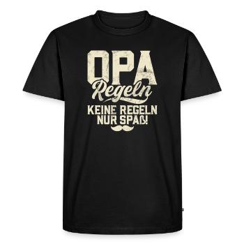 Règles de grand-père : Pas de règles, juste du plaisir - T-shirt Premium bio Homme - noir - Devant - Nico (187cm)
