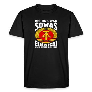 With us something like that was a nicki ossi saying GDR pride - Men's Premium Organic T-Shirt - black - Front - Nico (187cm)