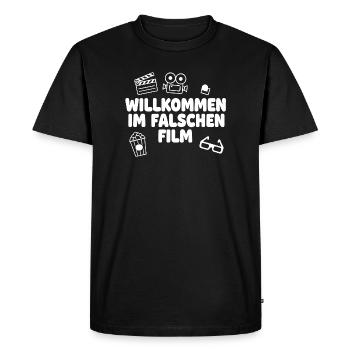 Bienvenue dans le mauvais film - T-shirt Premium bio Homme - noir - Devant - Nico (187cm)