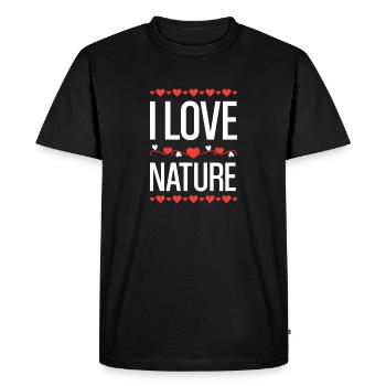 I love nature - Men's Premium Organic T-Shirt - black - Front - Nico (187cm)