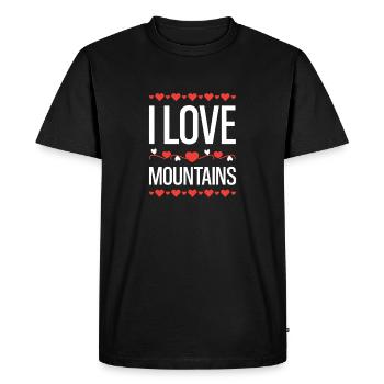 I love mountains - Men's Premium Organic T-Shirt - black - Front - Nico (187cm)