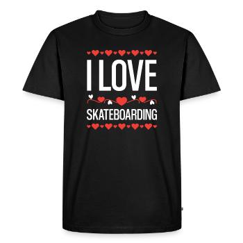 J’adore le skateboard - T-shirt Premium bio Homme - noir - Devant - Nico (187cm)