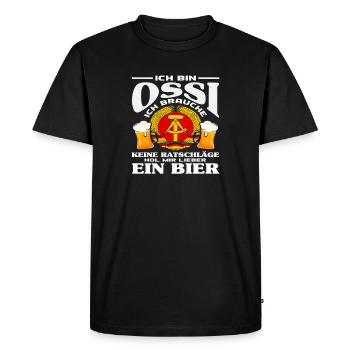 Beer East Germany Ossi Saying GDR Pride - Men's Premium Organic T-Shirt - black - Front - Nico (187cm)