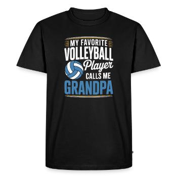 Volleyball Grandpa - Favorite Player Design - Men's Premium Organic T-Shirt - black - Front - Nico (187cm)