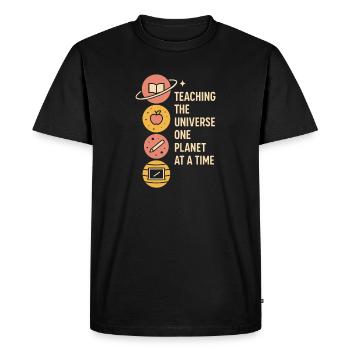 Spacecore Humour Cosmique Galaxie Univers Citation - T-shirt Premium bio Homme - noir - Devant - Nico (187cm)