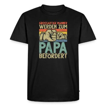 De grands hommes sont promus au rang de papa - T-shirt Premium bio Homme - noir - Devant - Nico (187cm)