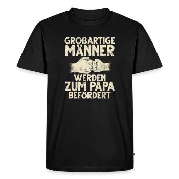 De grands hommes sont promus au rang de papa - T-shirt Premium bio Homme - noir - Devant - Nico (187cm)