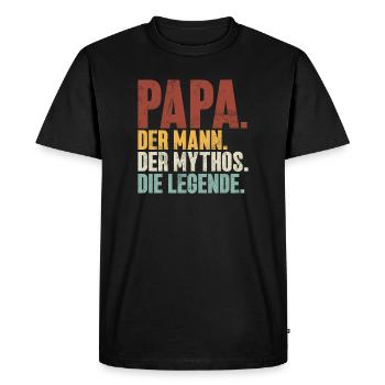 Papa L’Homme Le Mythe La Légende Rétro - T-shirt Premium bio Homme - noir - Devant - Nico (187cm)