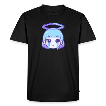 Pixel Halo Fille qui pleure - T-shirt Premium bio Homme - noir - Devant - Nico (187cm)