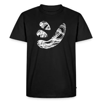 Texte japonais 'シ' (shi) motif - T-shirt Premium bio Homme - noir - Devant - Nico (187cm)