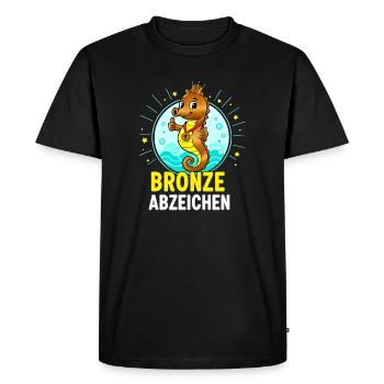 Insigne de bronze Cours de natation réussi - T-shirt Premium bio Homme - noir - Devant - Nico (187cm)
