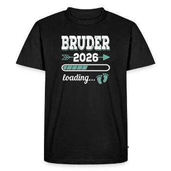 Brother 2026 Chargement du cadeau pour les futurs frères et sœurs - T-shirt Premium bio Homme - noir - Devant - Nico (187cm)