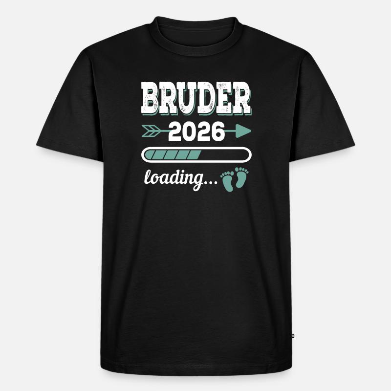 Bruder 2026 Loading Werdende Geschwister Geschenk - Männer Premium Bio T-Shirt - Schwarz