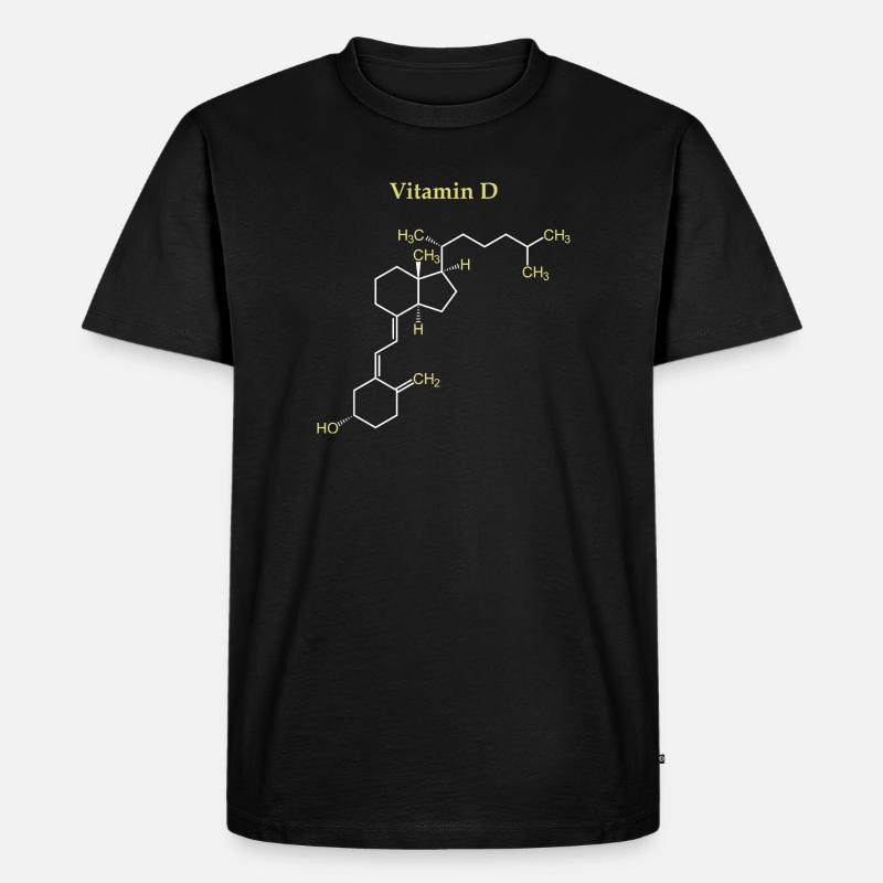 Vitamin-D-Struktur - Männer Premium Bio T-Shirt - Schwarz