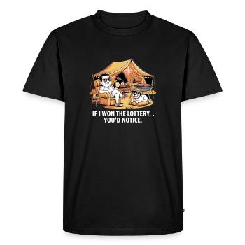 Funny If I Won The Lottery You'd Notice Yacht boat - Men's Premium Organic T-Shirt - black - Front - Nico (187cm)