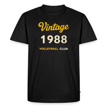 Millésime 1988 – Volleyball Club Rétro Année de naissance - T-shirt Premium bio Homme - noir - Devant - Nico (187cm)