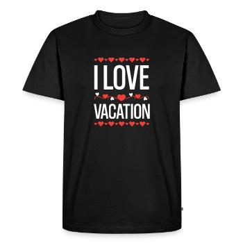 I Love Vacation - Men's Premium Organic T-Shirt - black - Front - Nico (187cm)