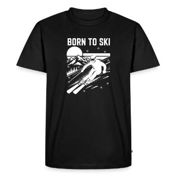 Né pour le ski Design Ski - T-shirt Premium bio Homme - noir - Devant - Nico (187cm)