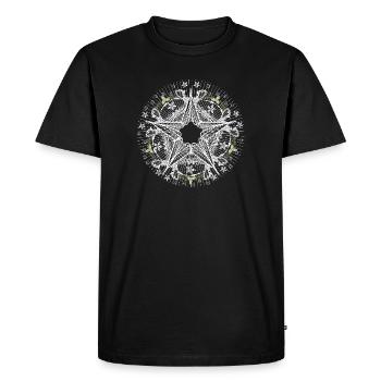 Poinsettia à l’aspect dentelle filigrane - T-shirt Premium bio Homme - noir - Devant - Nico (187cm)