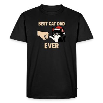 Cadeau de Noël pour les chats Le meilleur papa chat de papa - T-shirt Premium bio Homme - noir - Devant - Nico (187cm)